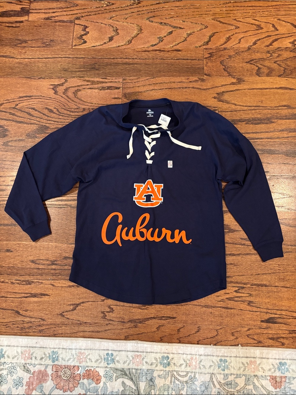 Auburn University Navy Lace-Up Women’s Top